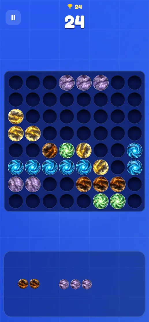 A game played with the Mood Orbs pack: swirling galaxy and storm Orbs.